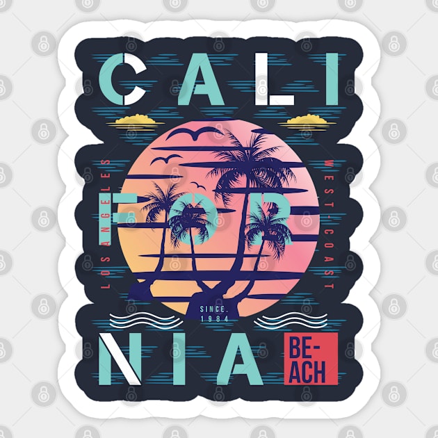 California beach Sticker by Teefold